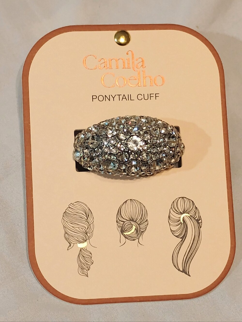 Camila Coelho Crystal-Embellished Ponytail Cuff in Silver